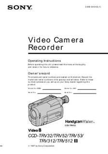 Sony CCD TRV 512 E manual. Camera Instructions.